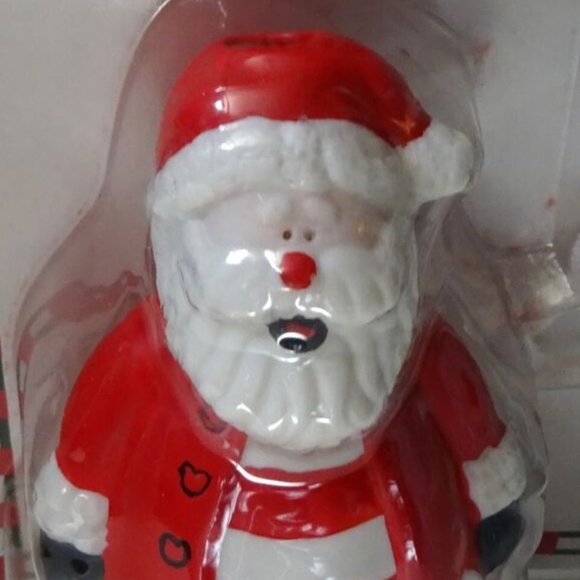 Vintage Ceramic Christmas Santa Clause Real Oil Lamp 4.5” x 3" Base Tall NISP - Picture 1 of 3